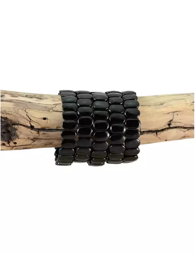 Flat black tourmaline bracelet