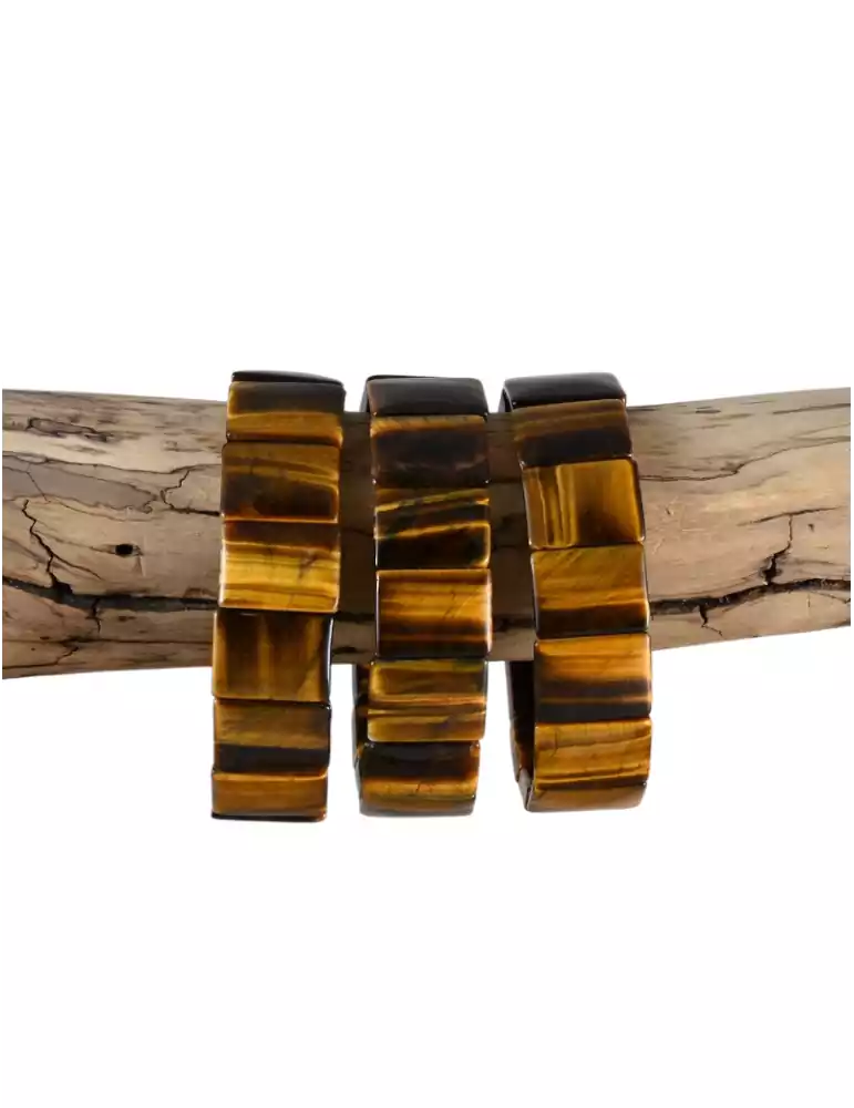 Pulsera de ojo de tigre rectangular