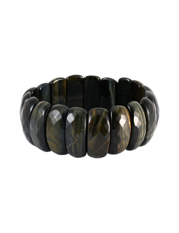 XL faceted hawk's eye bracelet