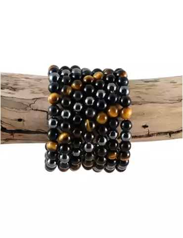 Triple protection hematite bead bracelet A