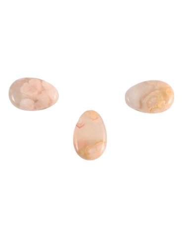 Pierced pendants through Cherry Blossom Agate set of 3 AA