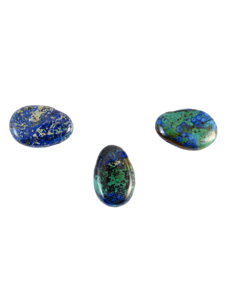 Ciondoli forati in azzurrite malachite lotto x3 AA