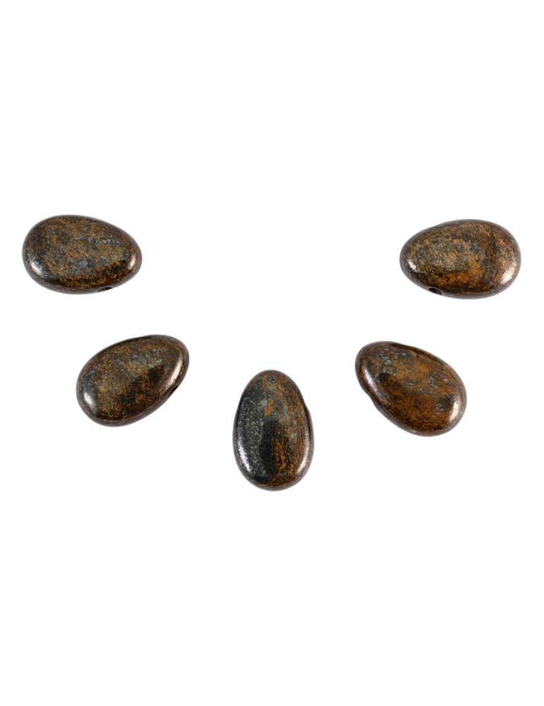  Perforated Bronzite Pendants lot x5 AA