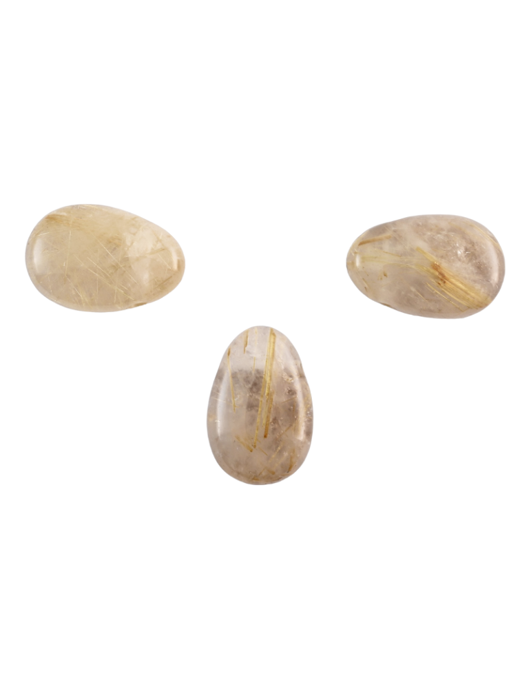  Drilled rutile quartz pendants lot x3 A