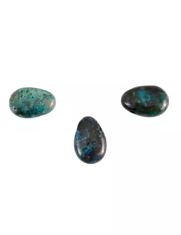  Pierced Chrysocolla Pendants lot x3 AA