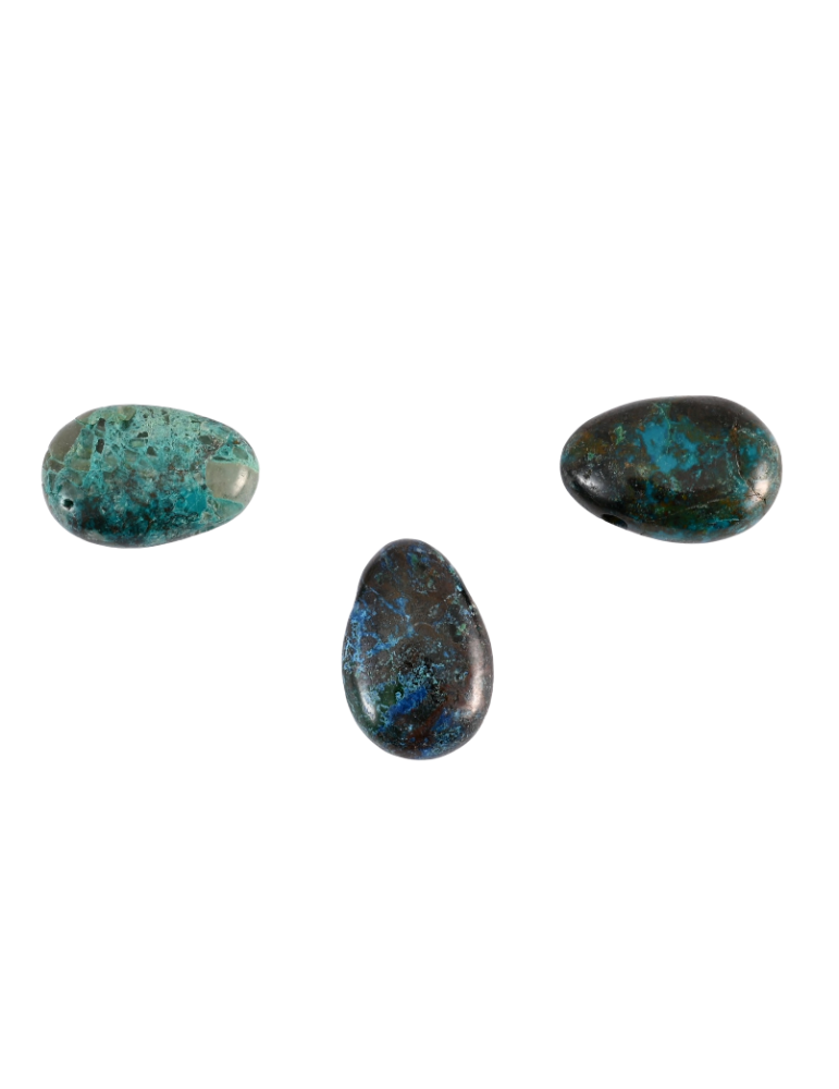  Pendenti forati attraverso Chrysocolla lotto x3 AA