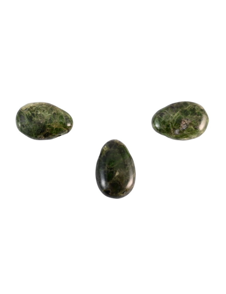 Pierced Diopside pendants set x3 A