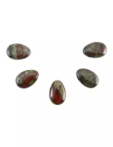 Pierced pendants through Dragon Blood Jasper lot x5 AA