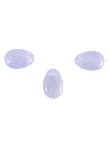 Pierced pendants through blue Chalcedony lot x3 AB