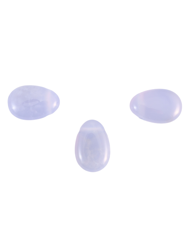 Geperforeerde hangers van blauwe chalcedoon set x3 AB