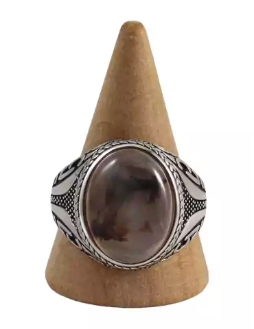 Bague argent homme 2 agate