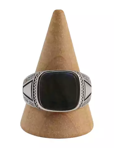 Bague argent homme 5 labradorite