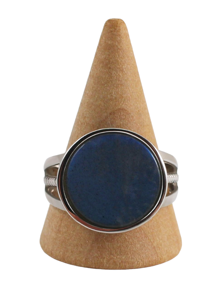 Men's silver ring with 6 labradorite