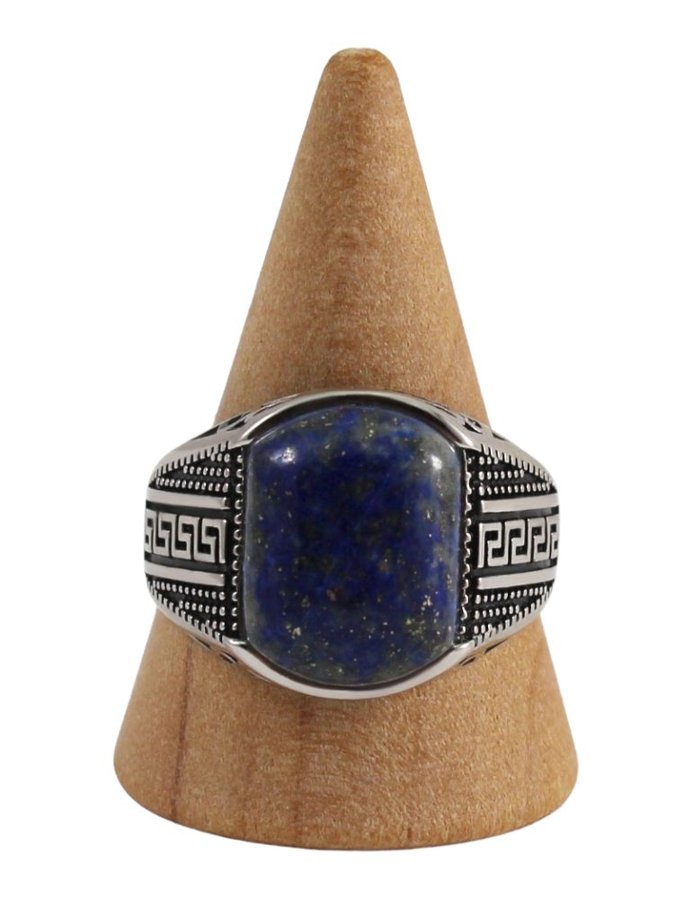 Zilveren ring voor mannen met 8 lapis lazuli-steentjes