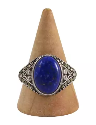 Bague argent homme 12 lapis lazuli