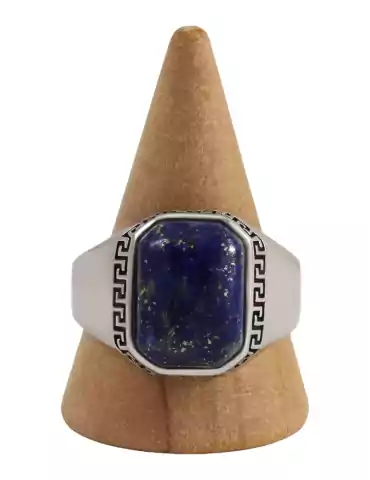 Bague argent homme 13 lapis lazuli