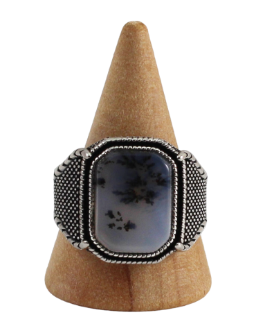 Men's silver ring 16 agate