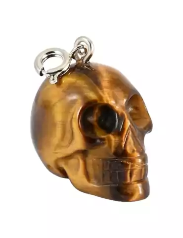 Pendentif crâne œil de tigre