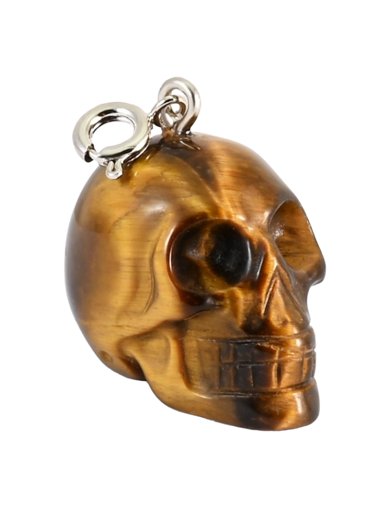 Tiger's Eye Skull Pendant