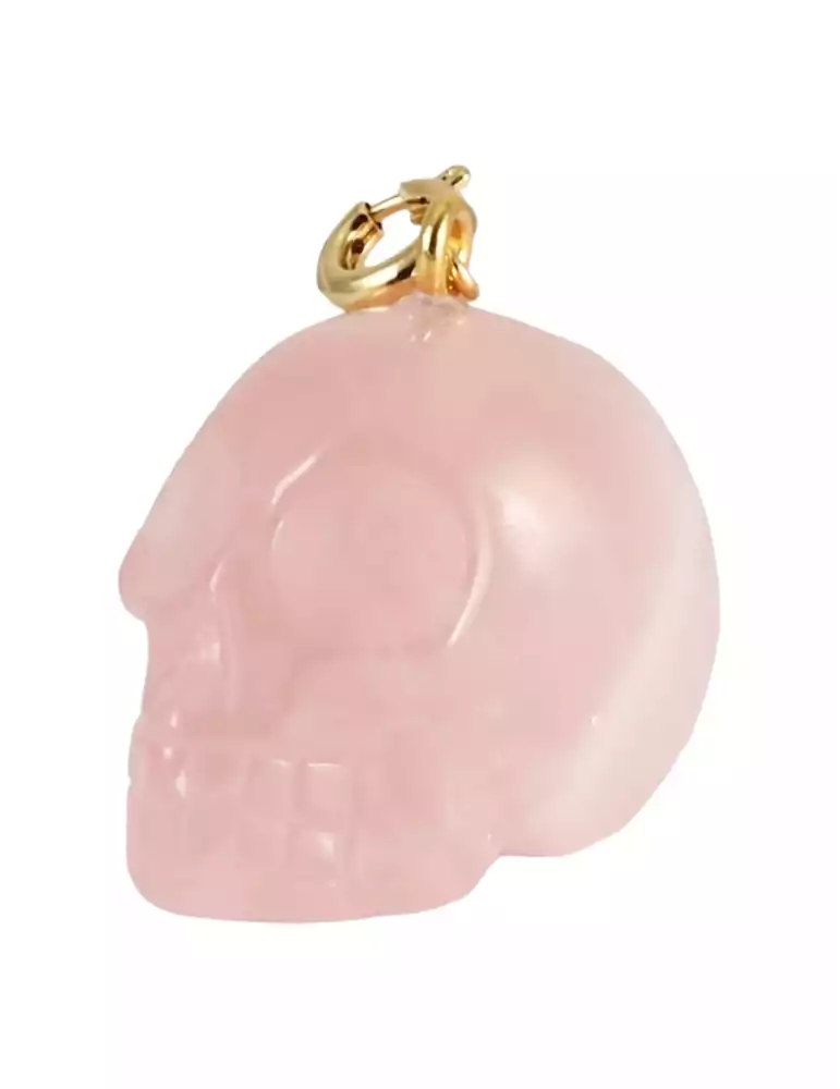 Rose Quartz Skull Pendant