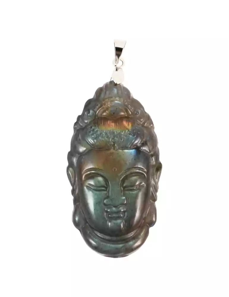 Pendente testa di Buddha in labradorite AA