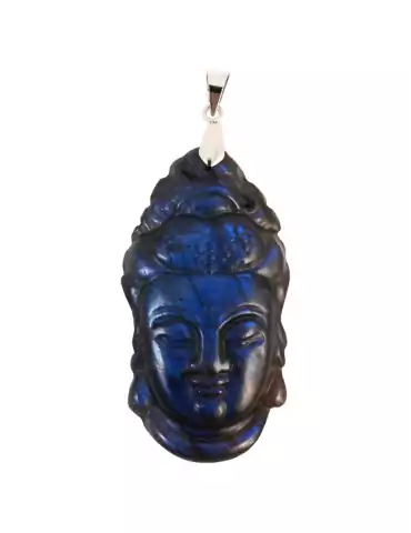 AA Labradorite Buddha Head Pendant