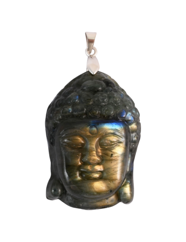 Ciondolo testa di Buddha in labradorite AA