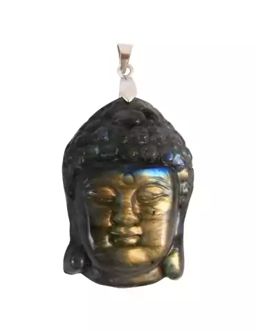 Pendentif tête Bouddha labradorite  AA