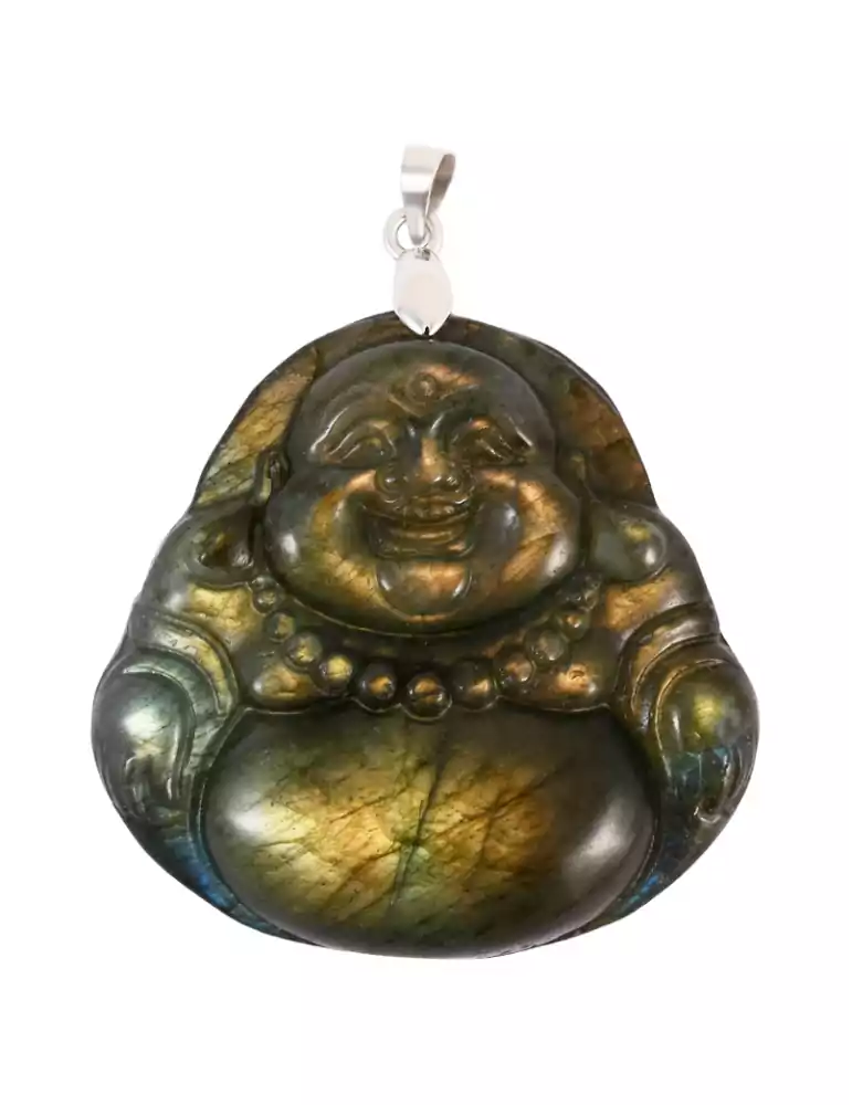 Laughing Buddha Labradorite XL AA Pendant