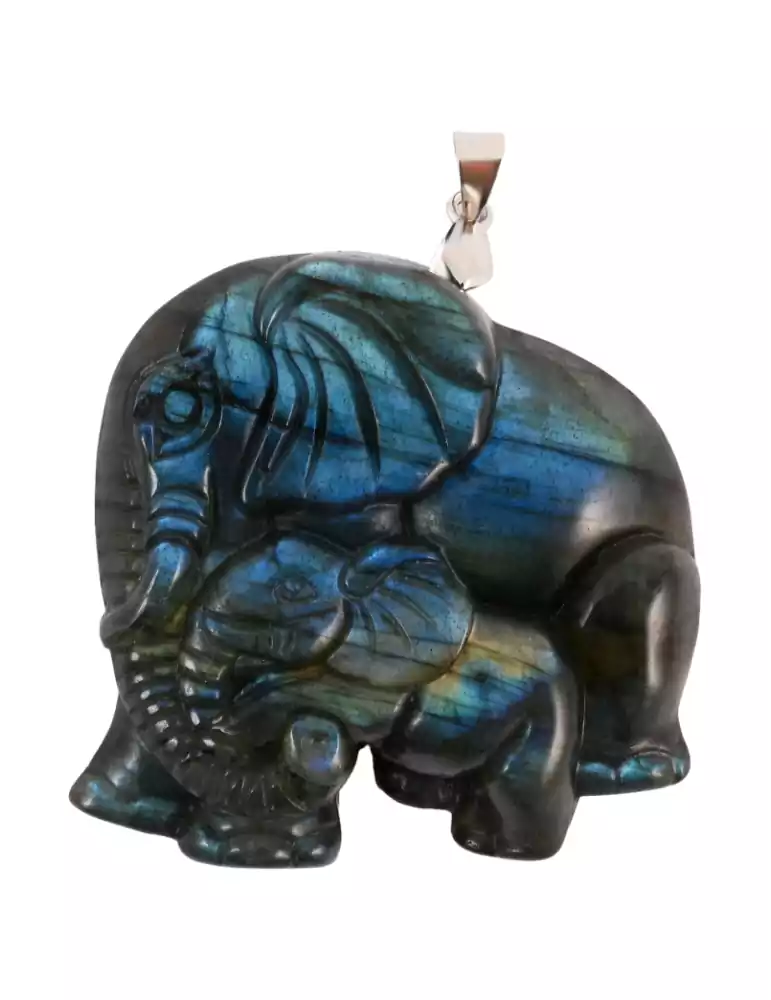 Ciondolo elefante labradorite AA