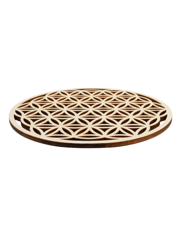 Open Flower of Life in Wood Set of 5