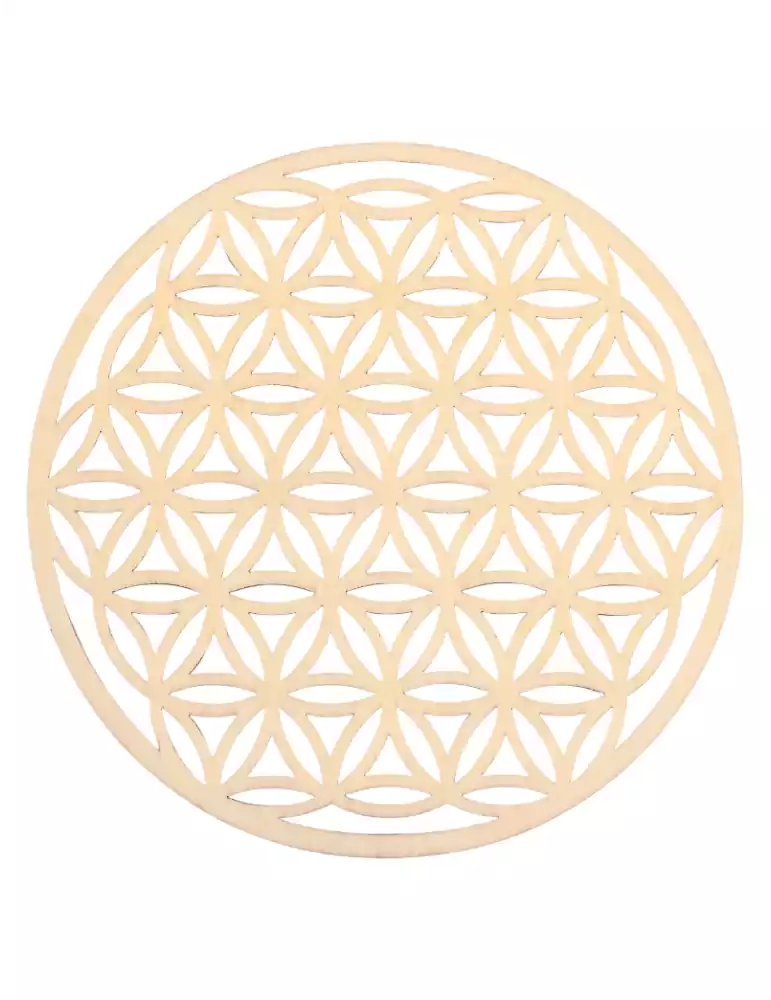 Open Flower of Life in Wood Set of 5