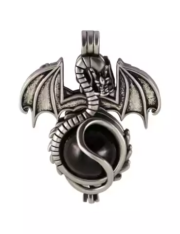 Obsidian Dragon Sphere Pendant 4.5cm