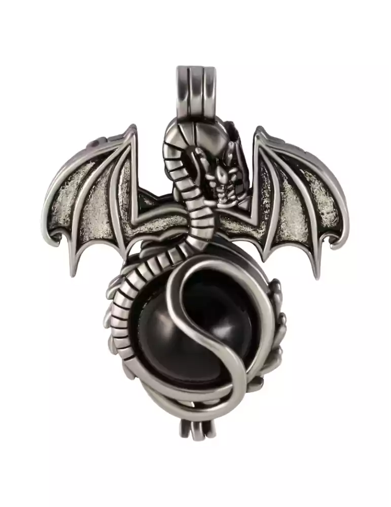 Obsidian Dragon Sphere Pendant 4.5cm