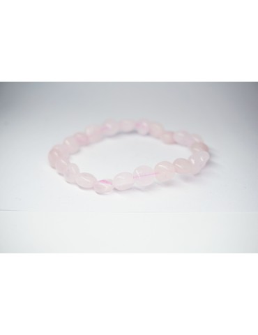 Bracciale di quarzo rosa con piccola pietra levigata