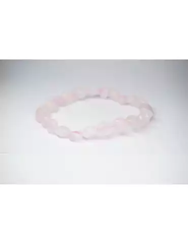 Small rose quartz pebble bracelet