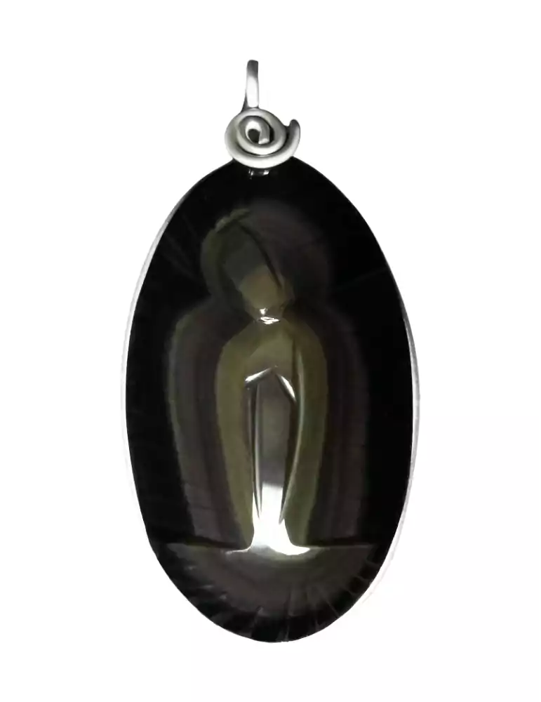 Pendentif vièrge obsidienne grossiste