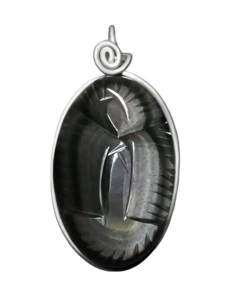 Ciondolo vergine di ossidiana occhio celestiale AA
