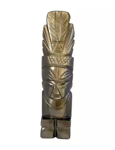 Golden obsidian Aztec statue