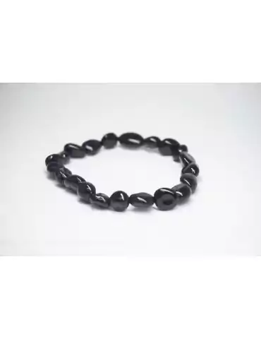 Small black tourmaline pebble bracelet