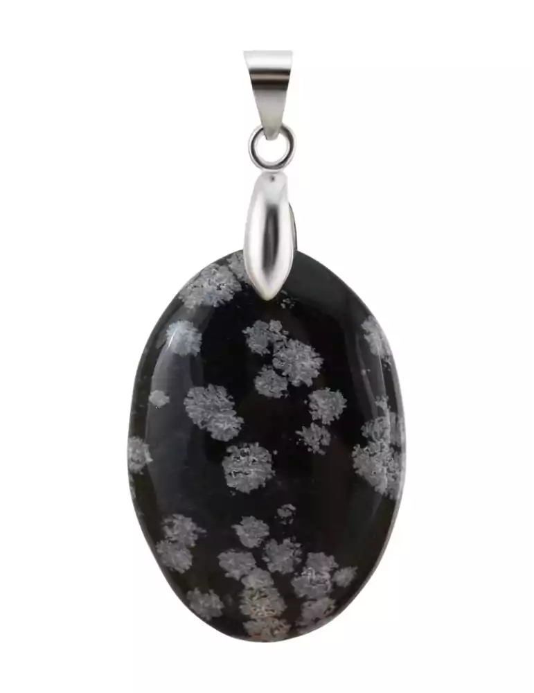 Snowflake Obsidian Pendant A