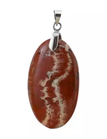 Pendentif Jaspe rouge rubané AA