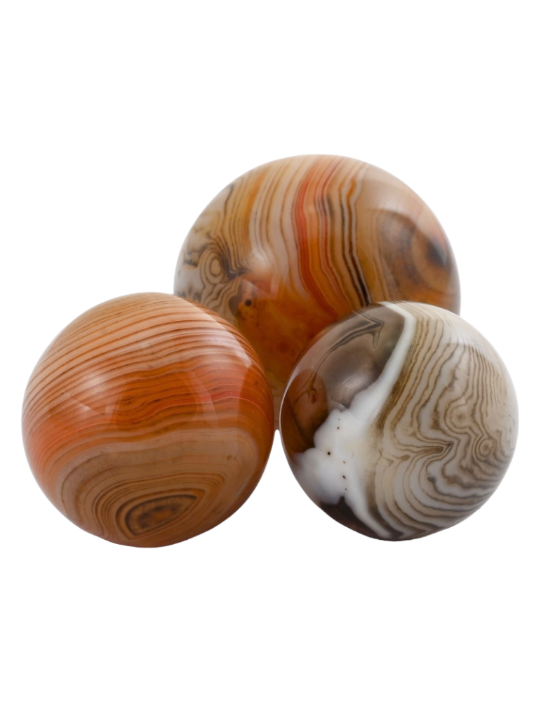 Striped carnelian marbles 3 cm