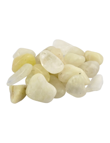 Crystal sulfur tumbled stones AB