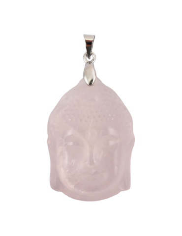Pendentif tête Siddhârtha quartz rose AB