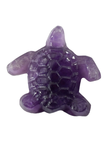 Amethyst Turtle Carved Pendant A