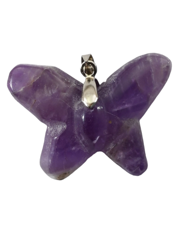 AB Amethyst Butterfly Carved Pendant