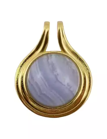 Pendentif doré calcédoine rubanée