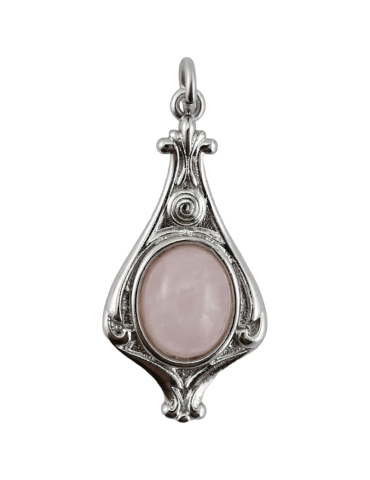 Baroque rose quartz pendant