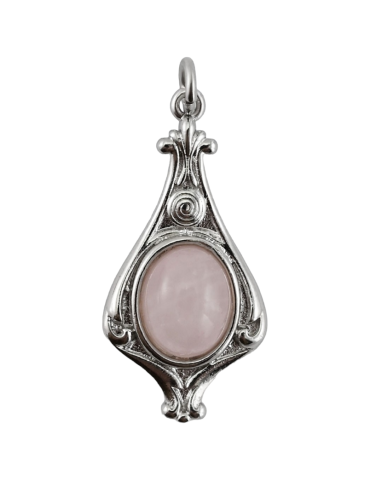 Pendentif baroque quartz rose